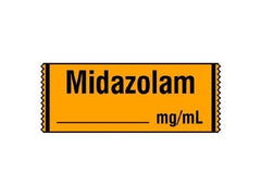 Shamrock Scientific Drug Label Shamrock Anesthesia Label MIDAZOLAM / _____ mg / mL Orange 1/2 X 1 Inch - M-415344-1890 - Roll of 1