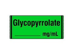 Shamrock Scientific Drug Label Shamrock Anesthesia Label Glycopyrrolate _____ mg / mL Green 1/2 X 1 Inch - M-415358-3921 - Roll of 1