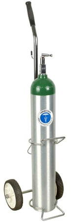 Allied Healthcare D or E Oxygen Cylinder Cart Chrome Plated Steel Silver