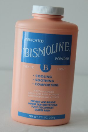 Bismoline Manufacturing Body Powder Bismoline® 7-1/4 oz. Lightly Scented Shaker Bottle Talc / Boric Acid / Zinc Oxide