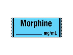 Shamrock Scientific Drug Label Shamrock Anesthesia Label MORPHINE / _____ mg / mL Blue 1/2 X 1 Inch - M-416372-1306 - Roll of 1
