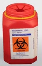 Post Medical Sharps Container 1.5 Gallon Red Vertical Entry