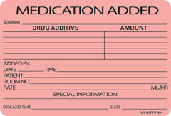 Precision Dynamics Pre-Printed Label MedVision® Anesthesia Label Fluorescent Red Paper Medication Added Black Medication Instruction 2 X 2-15/16 Inch - M-418966-3008 - Roll of 333