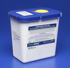 Cardinal Pharmaceutical Waste Container PharmaSafety™ 10 H X 10-1/2 W X 7-1/4 D Inch 2 Gallon White Base / Blue Lid Vertical Entry Hinged Lid - M-419028-2009 - Case of 20