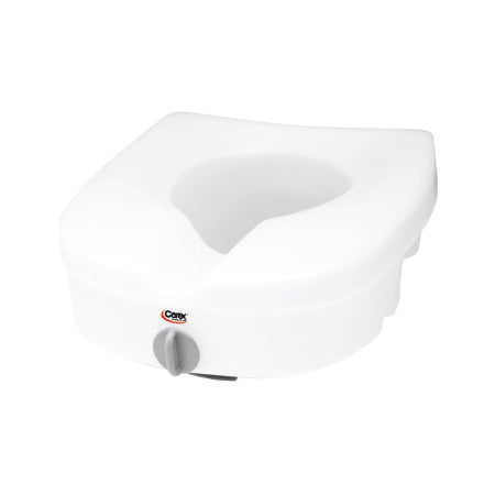 Apex-Carex Healthcare Raised Toilet Seat E-Z Lock™ 5 Inch Height White 300 lbs. Weight Capacity