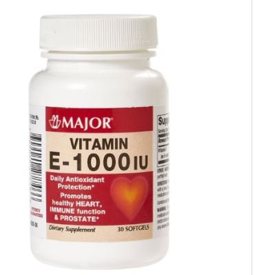 Major Pharmaceuticals Vitamin Supplement Major® Vitamin E 1000 IU Strength Capsule 100 per Bottle