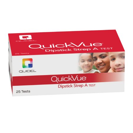 Quidel Rapid Test Kit QuickVue® Infectious Disease Immunoassay Strep A Test Throat / Tonsil Saliva Sample 50 Tests