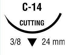 Covidien Suture with Needle Monosof™~Dermalon™ Nonabsorbable Uncoated Black Suture Monofilament Nylon Size 2 - 0 18 Inch Suture 1-Needle 24 mm Length 3/8 Circle Reverse Cutting Needle