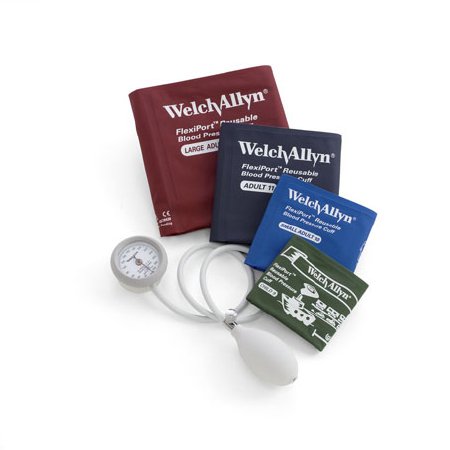 Welch Allyn Aneroid Sphygmomanometer with Cuff DuraShock® 1-Tube Pocket Size Hand Held Adult Size 12 Cuff