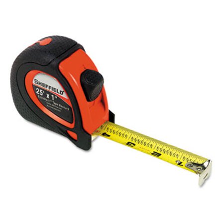 Great Neck® Sheffield ExtraMark Tape Measure, Red with Black Rubber Grip, 1" x 25 ft