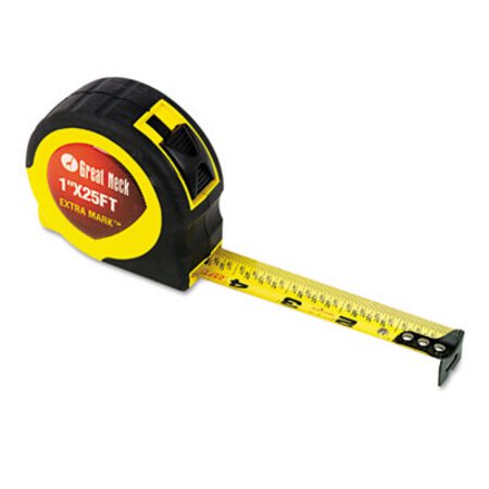 Great Neck® ExtraMark Power Tape, 1" x 25ft, Steel, Yellow/Black