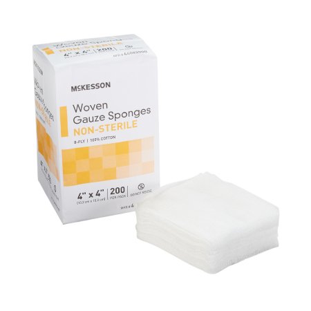 Gauze Sponge McKesson Cotton 8-Ply 4 X 4 Inch Square NonSterile