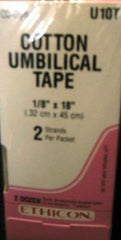 J & J Healthcare Systems Umbilical Tape Ethicon® Cotton 1/8 X 18 Inch White Sterile