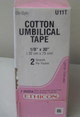 J & J Healthcare Systems Umbilical Tape Ethicon® Cotton 1/8 X 30 Inch White Sterile