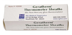 R.G. Medical Diagnostics Oral Thermometer Probe Cover Geratherm® For use with Mercury Free Glass Thermometer 100 per Box