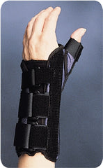 Bird & Cronin Wrist Brace with Thumb Spica Premier® Aluminium / Foam / Nylon / Plastic / Polyester Right Hand Black Small