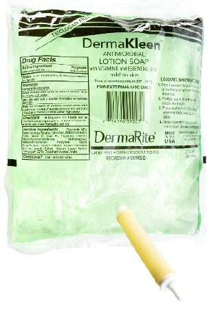 DermaRite Industries Antimicrobial Soap DermaKleen® Lotion 1,000 mL Dispenser Refill Bag Scented