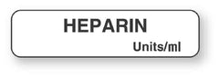 United Ad Label Drug Label UAL™ Anesthesia Label Heparin Units/mL White 5/16 X 1-1/4 Inch - M-442630-2009 - Roll of 1