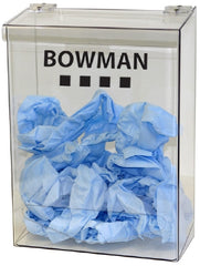 Bowman Manufacturing PPE Dispenser BOWMAN® Wall Mount 1-Compartment Clear 5.83 X 12.27 X 17.03 Inch PETG Plastic