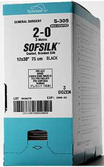Covidien Suture without Needle Sofsilk™ Braided Silk Nonabsorbable Coated Size 0 18 Inch Suture