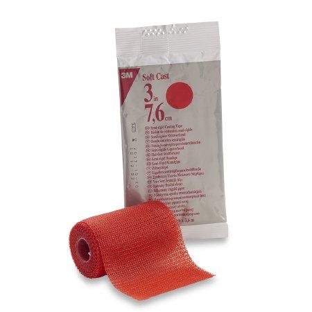 3M Ortho Cast Tape 3M™ Scotchcast™ Soft Cast 3 Inch X 12 Foot Fiberglass Red