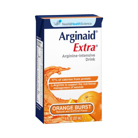 Nestle Healthcare Nutrition Arginine Supplement Arginaid Extra® Orange Burst Flavor 8 oz. Carton Ready to Use