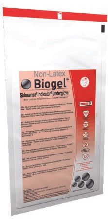 Molnlycke Surgical Glove Biogel® Skinsense™ Indicator® Underglove Size 7 Sterile Pair Polyisoprene Extended Cuff Length Smooth Blue Not Chemo Approved - M-445174-2532 - Case of 200