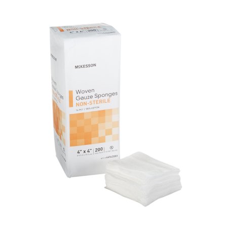 Gauze Sponge McKesson Cotton 16-Ply 4 X 4 Inch Square NonSterile