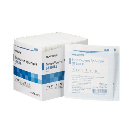 Nonwoven Sponge McKesson Polyester / Rayon 4-Ply 2 X 2 Inch Square Sterile