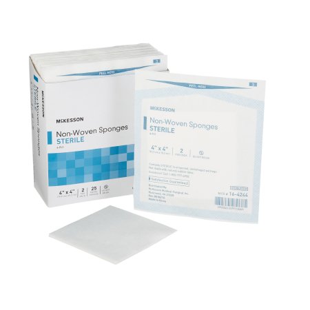 Nonwoven Sponge McKesson Polyester / Rayon 4-Ply 4 X 4 Inch Square Sterile