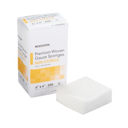 Gauze Sponge McKesson Woven Cotton 8-Ply 4 X 4 Inch Square NonSterile