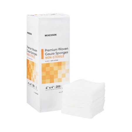 Gauze Sponge McKesson Woven Cotton 16-Ply 4 X 4 Inch Square NonSterile