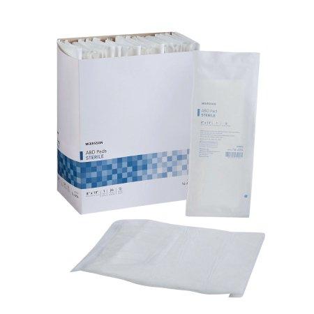 Abdominal Pad McKesson Nonwoven Cellulose 8 X 10 Inch Rectangle Sterile