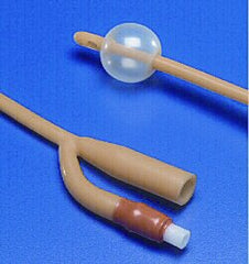 Cardinal Foley Catheter Dover™ 2-Way Standard Tip 5 cc Balloon 14 Fr. Silicone Elastomer Coated Latex