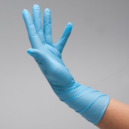 Cardinal Exam Glove Flexam® Large Sterile Single Nitrile Extended Cuff Length Textured Fingertips Blue Chemo Tested - M-447404-1327 - Case of 250