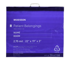 Patient Belongings Bag McKesson 3 X 19 X 22 Inch Polyethylene Snap Closure Blue - M-447755-1843 - Case of 250