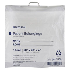 Patient Belongings Bag McKesson 4 X 20 X 20 Inch Polyethylene Snap Closure White - M-447757-3574 - Case of 250