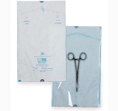 Medical Action Industries Sterilization Pouch Ethylene Oxide (EO) Gas / Steam 6 X 22 Inch Transparent / White Heat Seal Paper / Film