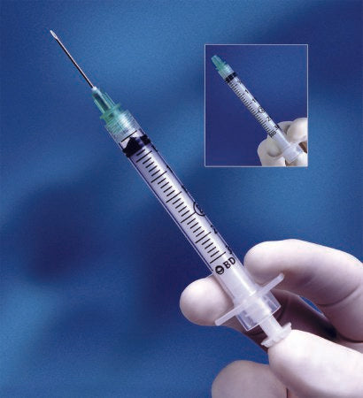 Becton Dickinson Syringe with Hypodermic Needle Integra™ 3 mL 21 Gauge 1-1/2 Inch Detachable Needle Retractable Needle