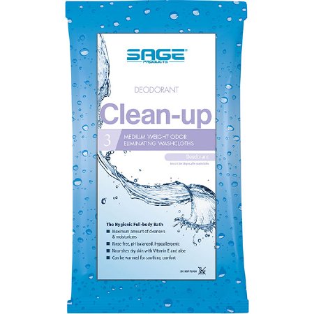 Sage Products Rinse-Free Bath Wipe Comfort Clean Up® Soft Pack Aloe Sc ...