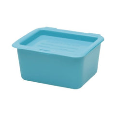 Medegen Medical Products LLC Medegen Denture Cup 8 oz. Blue Double-Hinged Lid Reusable