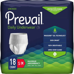 First Quality Unisex Adult Absorbent Underwear Prevail® Pull On with Tear Away Seams Small / Medium Disposable Heavy Absorbency - M-450592-1120 - Case of 72