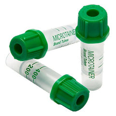 Becton Dickinson BD Microtainer® Capillary Blood Collection Tube Plasma Tube Lithium Heparin Additive 15.3 X 46 mm 200 µL to 400 µL Green BD Microgard™ Closure Plastic Tube