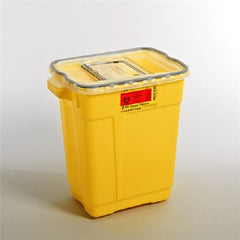 Becton Dickinson Chemotherapy Waste Container BD™ 18-1/2 H X 17-3/4 W X 11-3/4 D Inch 9 Gallon Yellow Base / Clear Lid Vertical Entry Gasketed Sliding Lid - M-452911-2828 - Each