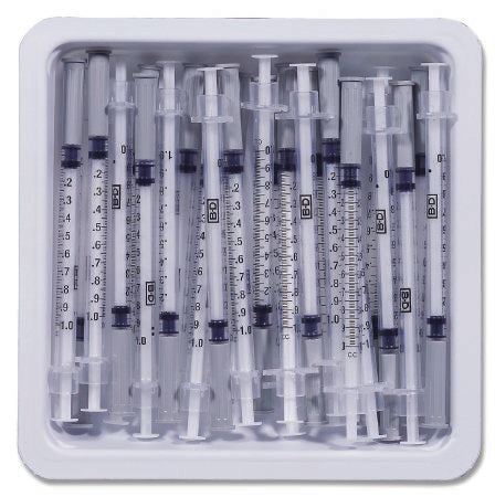 Becton Dickinson Allergy Tray PrecisionGlide™ 1 mL 26 Gauge 3/8 Inch Attached Needle Without Safety - M-452-1442 - Case of 40