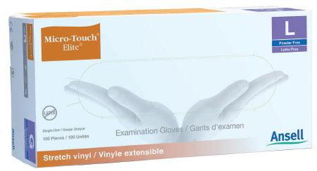 Ansell Exam Glove Micro-Touch® Elite® Small NonSterile Vinyl Standard Cuff Length Smooth Ivory Not Chemo Approved - M-453103-4907 - Box of 100