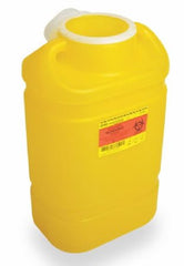 Becton Dickinson Chemotherapy Waste Container BD™ 18 H X 10-1/2 W X 7-1/2 D Inch 5 Gallon Yellow Base / White Lid Vertical Entry Screw On Lid