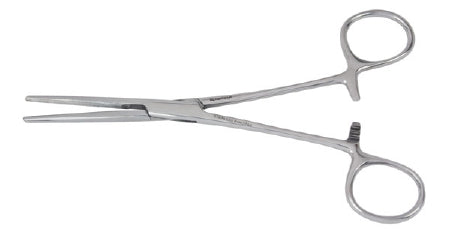 Miltex Hemostatic Forceps Vantage® Rochester-Carmalt 6-1/4 Inch Length Floor Grade Stainless Steel NonSterile Ratchet Lock Finger Ring Handle Straight Cross Serrated Tips with Longitudinal Serrations - M-454981-1072 - Each