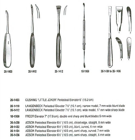 Periosteal Elevator Miltex® Adson 6-1/2 Inch Length OR Grade German Stainless Steel NonSterile