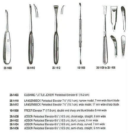 Miltex Periosteal Elevator Miltex® Adson 6-1/2 Inch Length OR Grade German Stainless Steel NonSterile - M-455175-4400 - Each